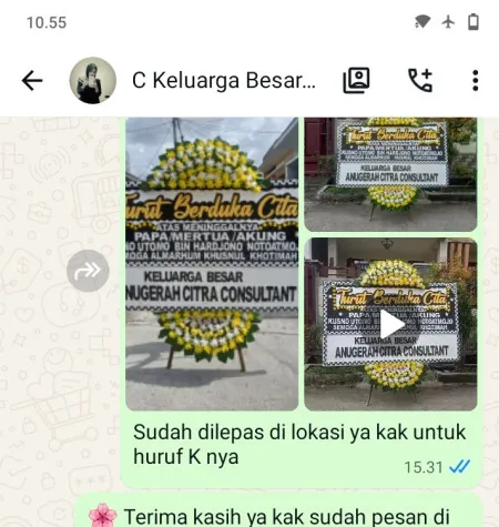 Pengiriman Papan Bunga Duka Kunir Butuh